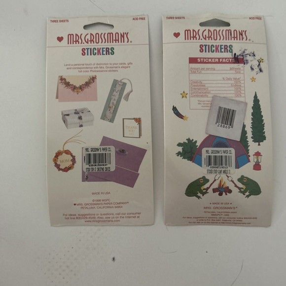 Vtg 90s Mrs. Grossman Sticker Sheets Angels in Pink & Assorted Xmas Lot Of 2 - Picture 2 of 6
